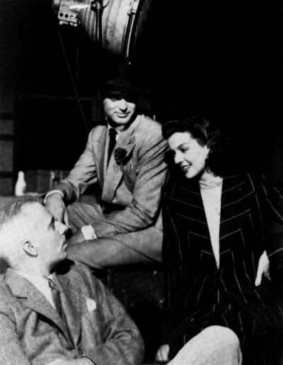 Hawks with Grant and Russell on the set of His Girl Friday