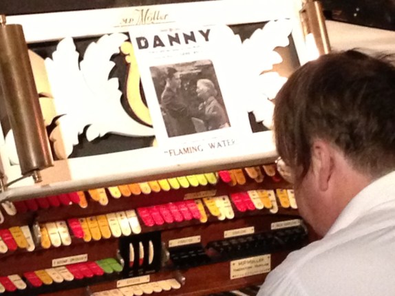 Dr. Philip C. Carli at the organ just before FLAMING WATERS, which opened the festival