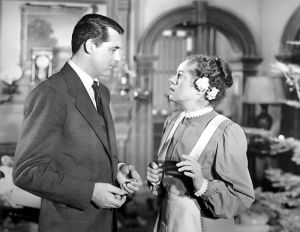 The Brougham's maid, Matilda (Elsa Lanchester) is as taken with Dudley as everyone else