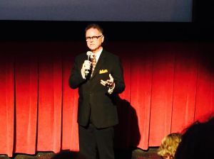 Founder & President of The Noir Foundation, Eddie Muller introducing TOO LATE FOR TEARS