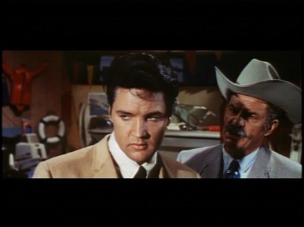 Elvis and James Gregory as father and son in the reconciling scene