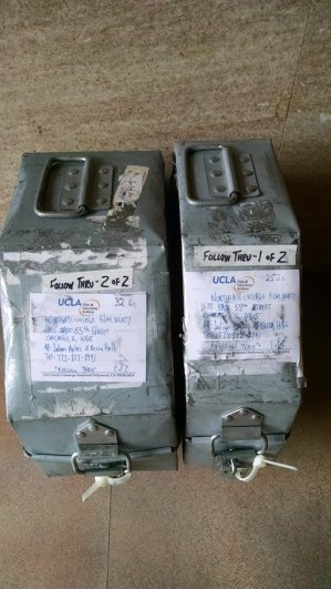 First arrivals from the UCLA archives (photo courtesy of Jack Theakston)