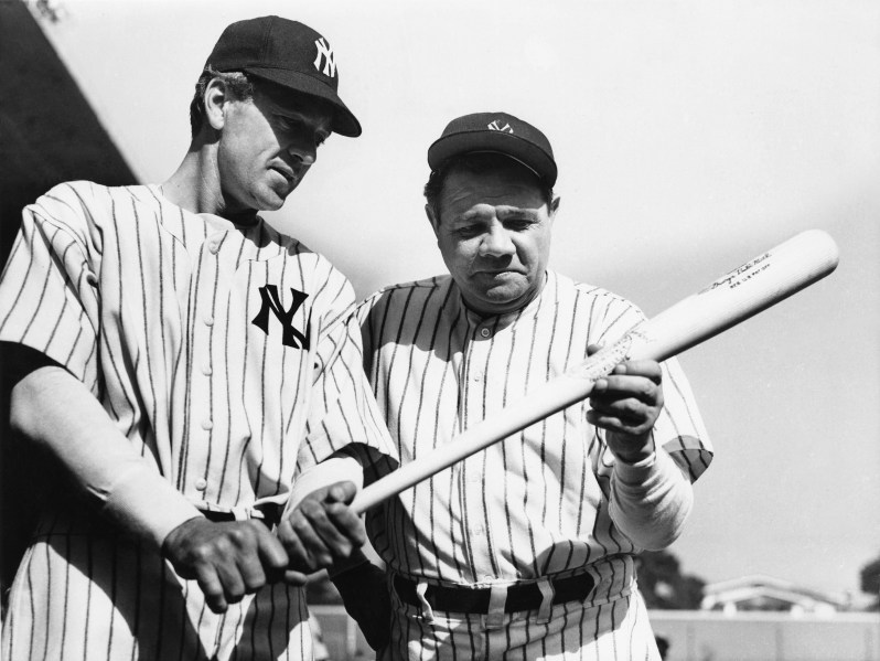 Gary Cooper and Babe Ruth in Sam Wood's THE PRIDE OF THE YANKEES (1942)