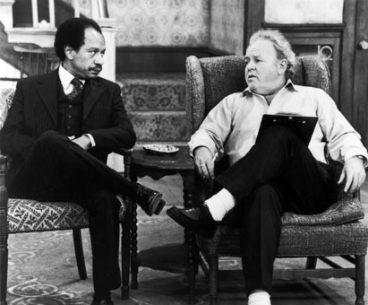 Hemsley as George Jefferson at odds with Carroll O'Connor's Archie Bunker