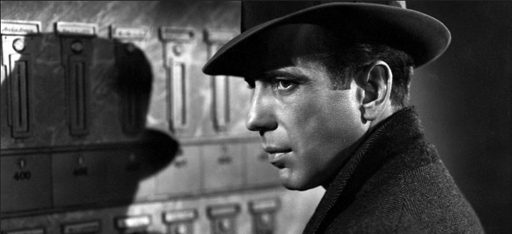 Humphrey Bogart is Sam Spade in The Maltese Falcon